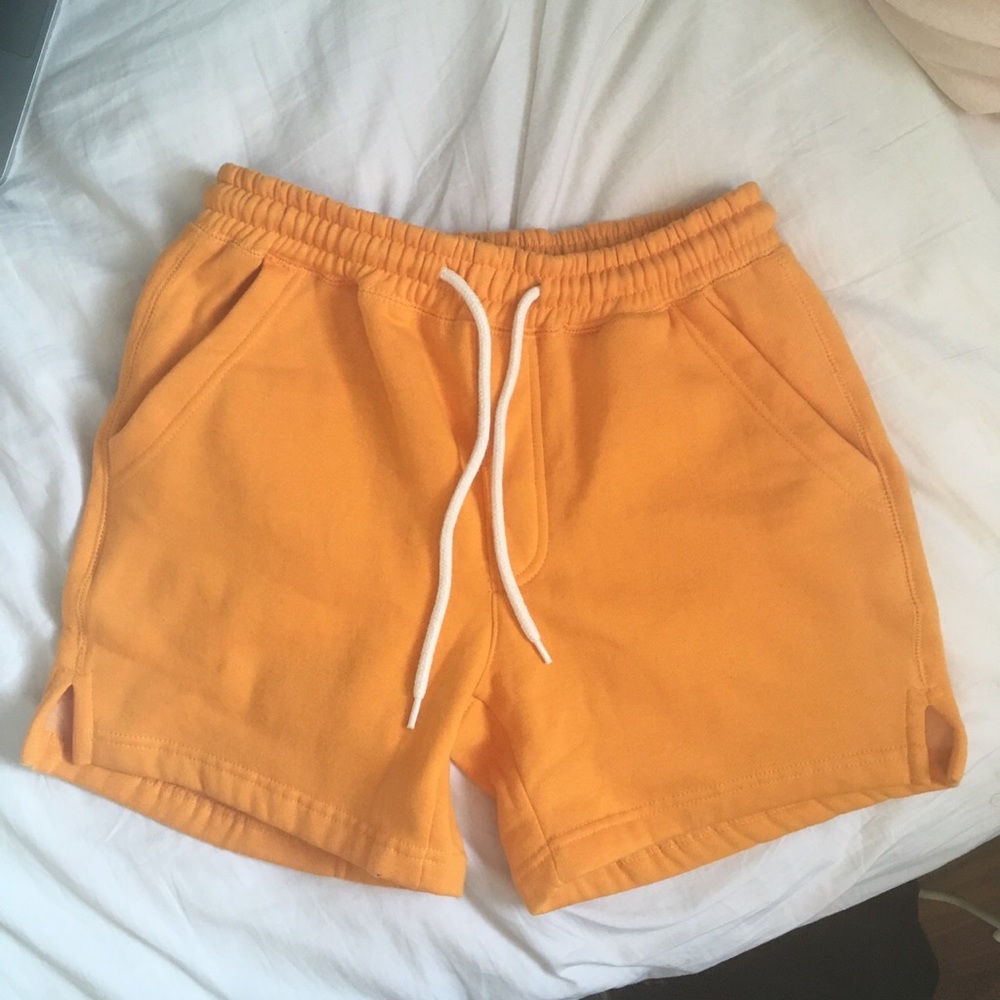 mustard yellow shorts from urban outfitters